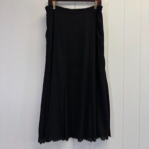 Flair Womens Y2K Whimsigoth Lettuce Hem Crinkle Maxi Skirt Size L Fairy Grunge